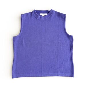 St. John Santana Knit Sleeveless Top Shell Periwinkle Purple Women’s L